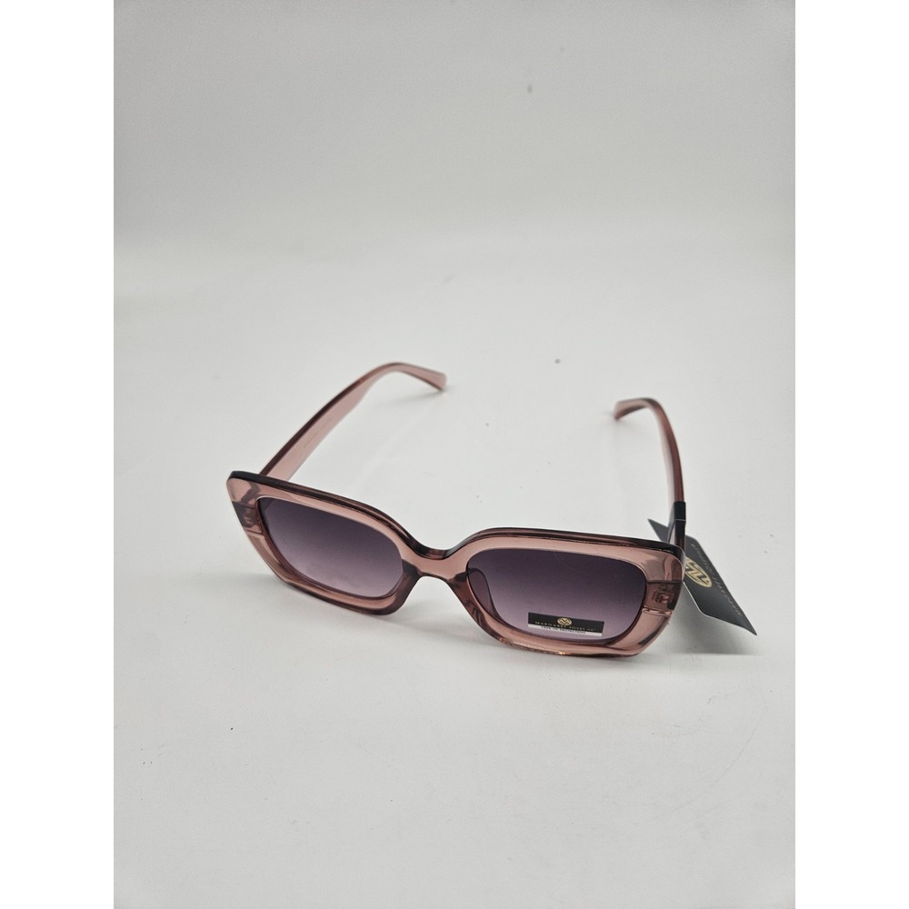 Margaret Josephs Oversized Square Sunglasses Pink Frame Purple Lens 100% UV